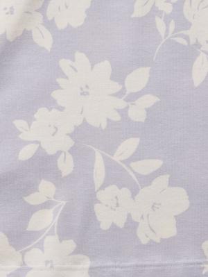 マタニティ ショーツ|Rosemadame(ローズマダム) 綿混花柄 マタニティショーツ|サックス