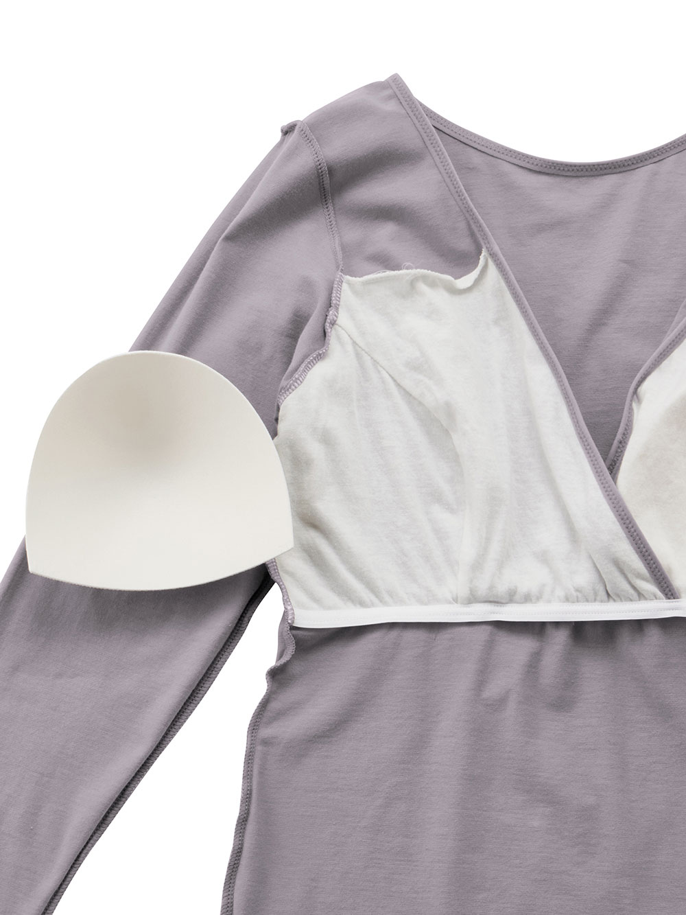 マタニティ 授乳 キャミソール|吸湿発熱 綿混防寒9分袖マタニティ・授乳インナー