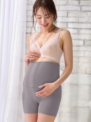 妊婦帯・腹帯・産前ガードル|吸湿発熱　綿混防寒腹巻パンツ【出産後も長く使える】|グレー
