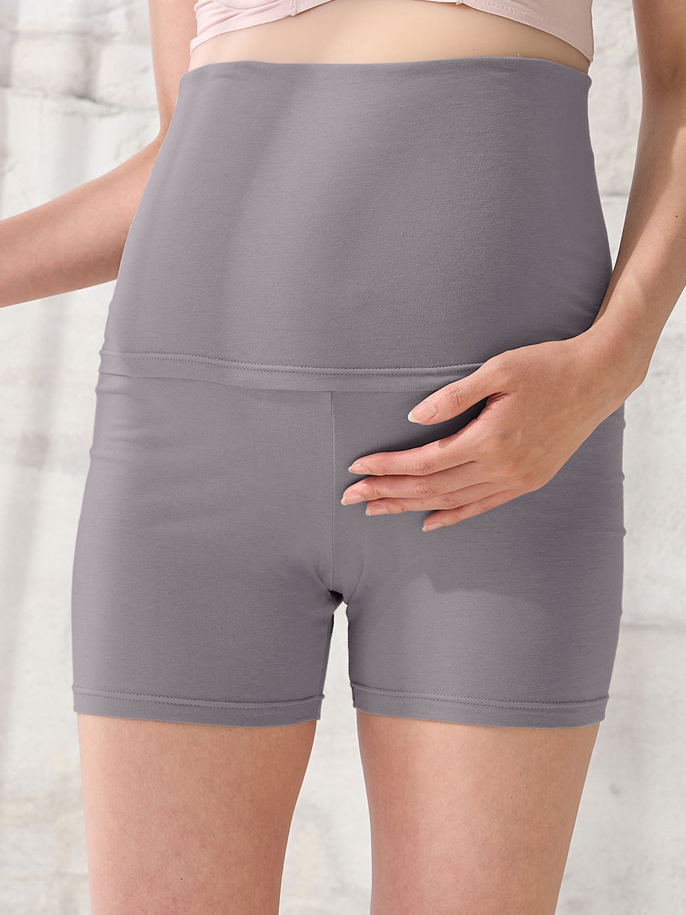 妊婦帯・腹帯・産前ガードル|吸湿発熱　綿混防寒腹巻パンツ【出産後も長く使える】|グレー