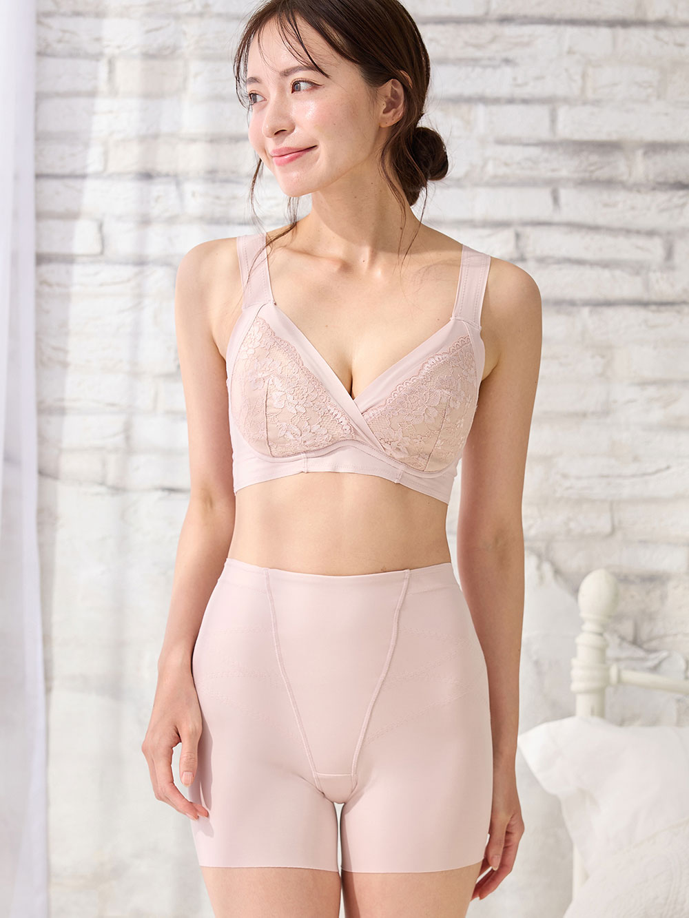 産後 ガードル インナー|助産院監修　24時間快適　産後骨盤ガードル|スモーキーピンク（3分丈）