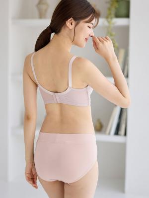 授乳ブラ・マタニティブラ(マタニティインナー・産後用品)|犬印本舗×くみっきー フロントオープンレース  マタニティ・授乳ブラ|モーヴピンク