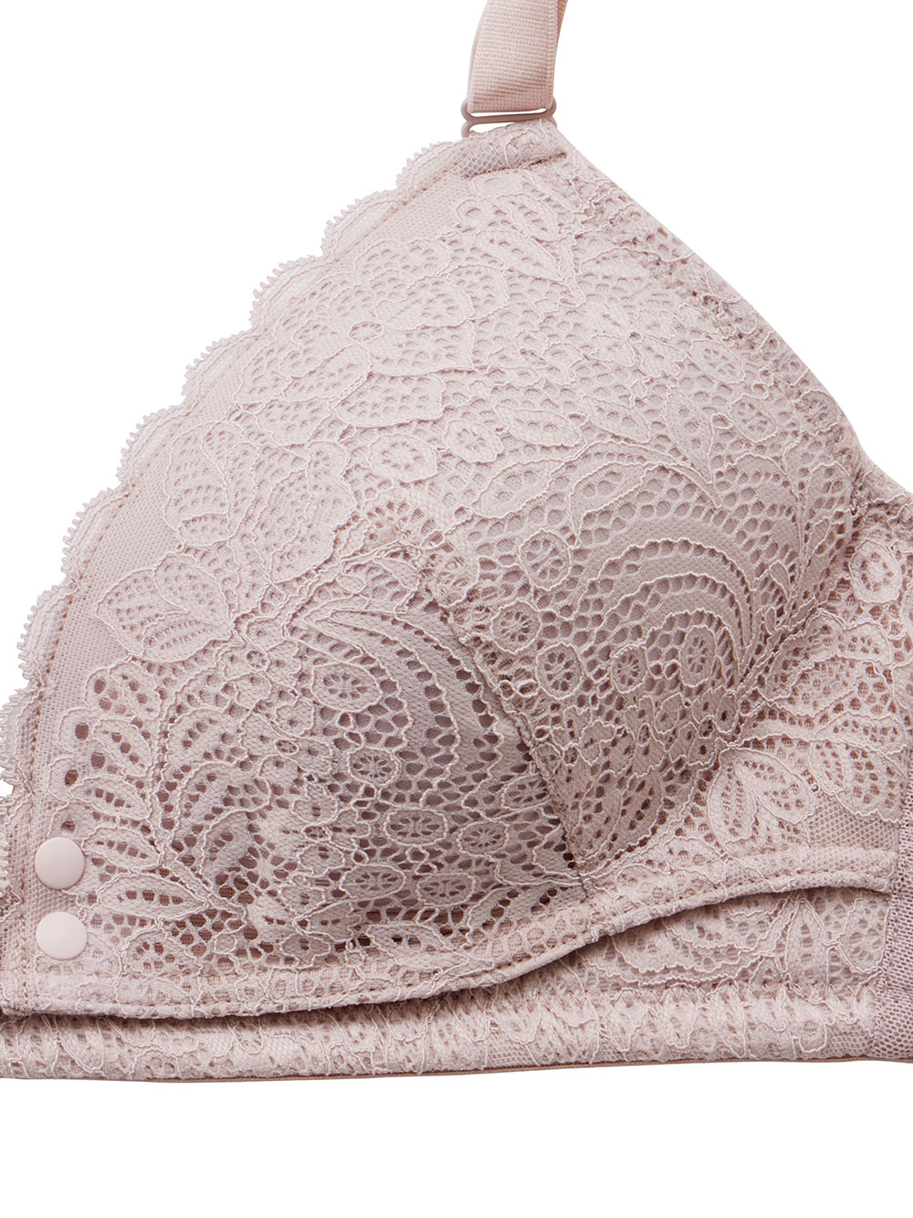 授乳ブラ・マタニティブラ(マタニティインナー・産後用品)|犬印本舗×くみっきー フロントオープンレース  マタニティ・授乳ブラ|モーヴピンク