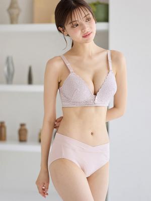 マタニティ ショーツ|犬印本舗×くみっきー 産前産後らくちんショーツ【出産後も長く使える】|モーヴピンク