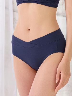 マタニティ ショーツ|犬印本舗×くみっきー 産前産後らくちんショーツ【出産後も長く使える】|ネイビー