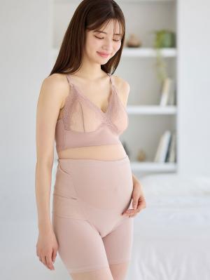 授乳ブラ・マタニティブラ(マタニティインナー・産後用品)|犬印本舗×くみっきー 産前産後エアリー マタニティ・授乳ブラ|モーヴピンク