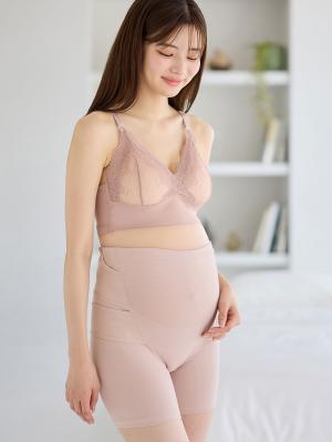 妊婦帯・腹帯・産前ガードル|犬印本舗×くみっきー はくだけ骨盤サポート妊婦帯|モーヴピンク
