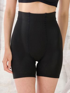 妊婦帯・腹帯・産前ガードル|犬印本舗　丈が選べる裏起毛オーバーパンツ（1分丈・３分丈・５分丈）【出産後も長く使える】|ブラック（1分丈）