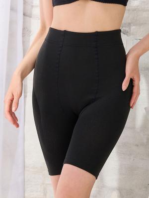 妊婦帯・腹帯・産前ガードル|犬印本舗　丈が選べる裏起毛オーバーパンツ（1分丈・３分丈・５分丈）【出産後も長く使える】|ブラック（3分丈）