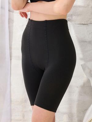 妊婦帯・腹帯・産前ガードル|犬印本舗　丈が選べる裏起毛オーバーパンツ（1分丈・３分丈・５分丈）【出産後も長く使える】|ブラック（3分丈）