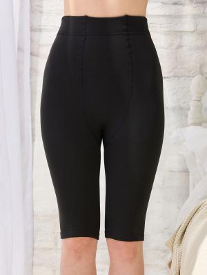 妊婦帯・腹帯・産前ガードル|犬印本舗　丈が選べる裏起毛オーバーパンツ（1分丈・３分丈・５分丈）【出産後も長く使える】|ブラック（5分丈）