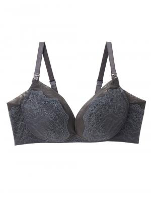 授乳ブラ・マタニティブラ（マタニティインナー・産後用品）|Rosemadame（ローズマダム）レースストラップオープン授乳ブラ|チャコール