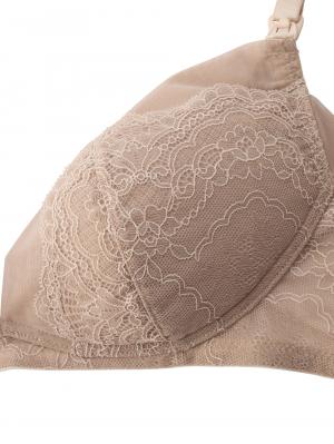 授乳ブラ・マタニティブラ（マタニティインナー・産後用品）|Rosemadame（ローズマダム）レースストラップオープン授乳ブラ|オフベージュ