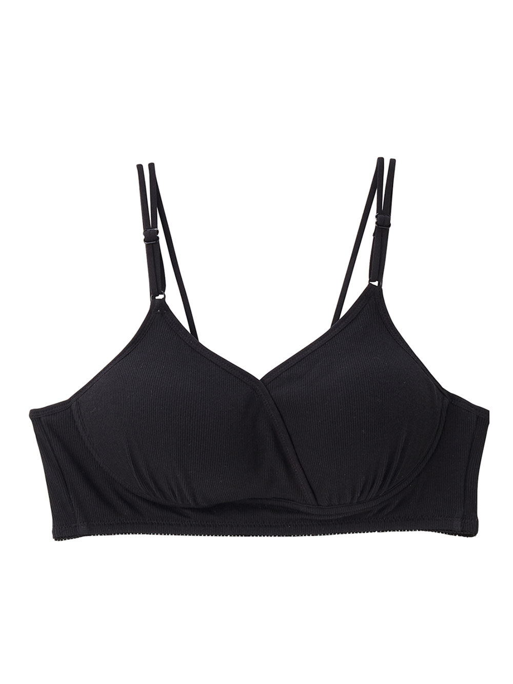 授乳ブラ・マタニティブラ（マタニティインナー・産後用品）|Rosemadame（ローズマダム）ストレッチリブクロス授乳ブラ|ブラック