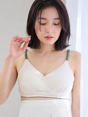 授乳ブラ・マタニティブラ（マタニティインナー・産後用品）|Rosemadame（ローズマダム）ストレッチリブクロス授乳ブラ|オフベージュ