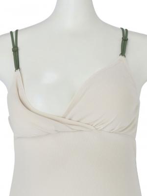 マタニティ 授乳 キャミソール|Rosemadame（ローズマダム）ストレッチリブクロス授乳キャミソール