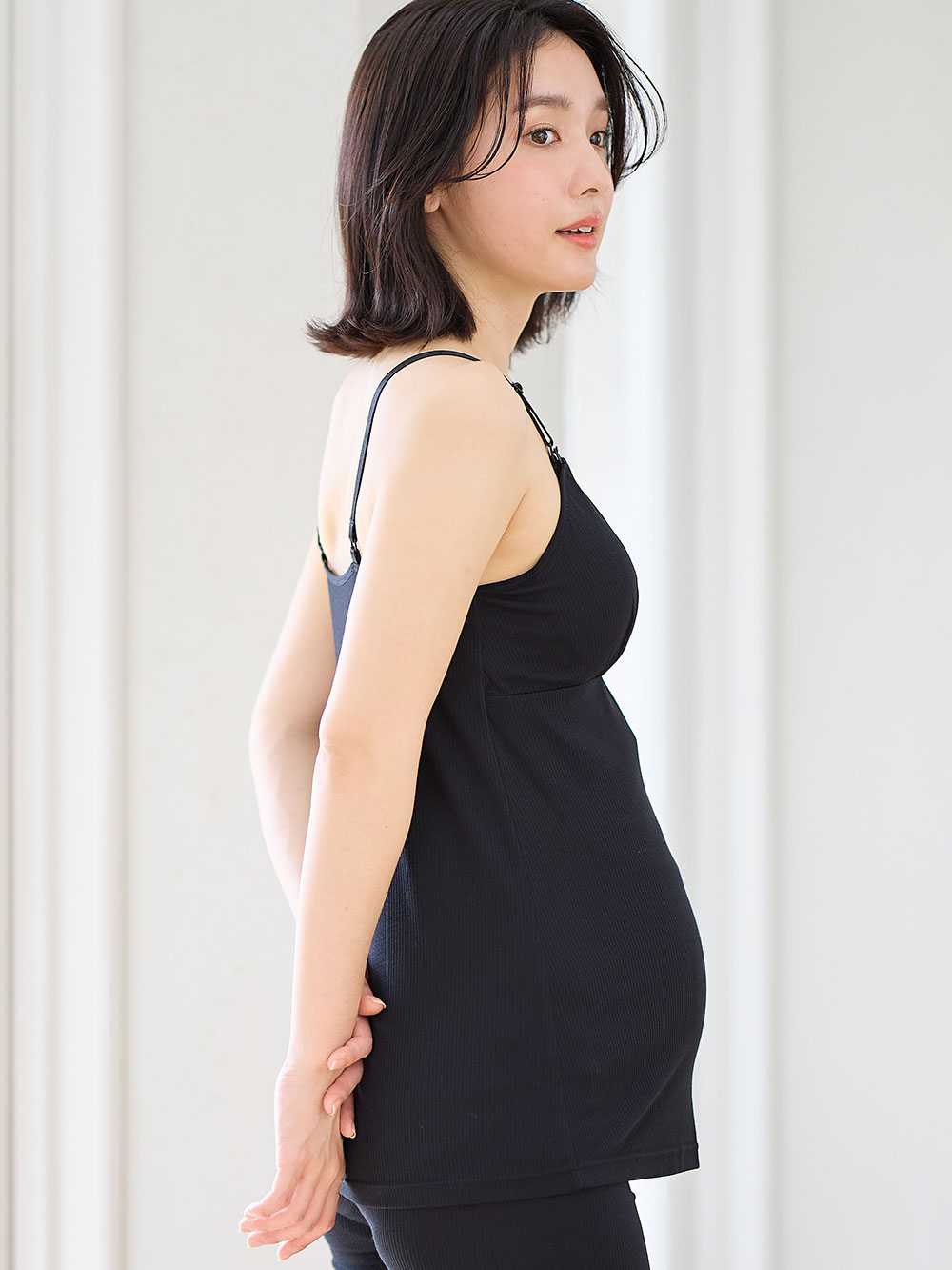 マタニティ 授乳 キャミソール|犬印本舗　接触冷感ブラトップ【出産後も長く使える】|ブラック