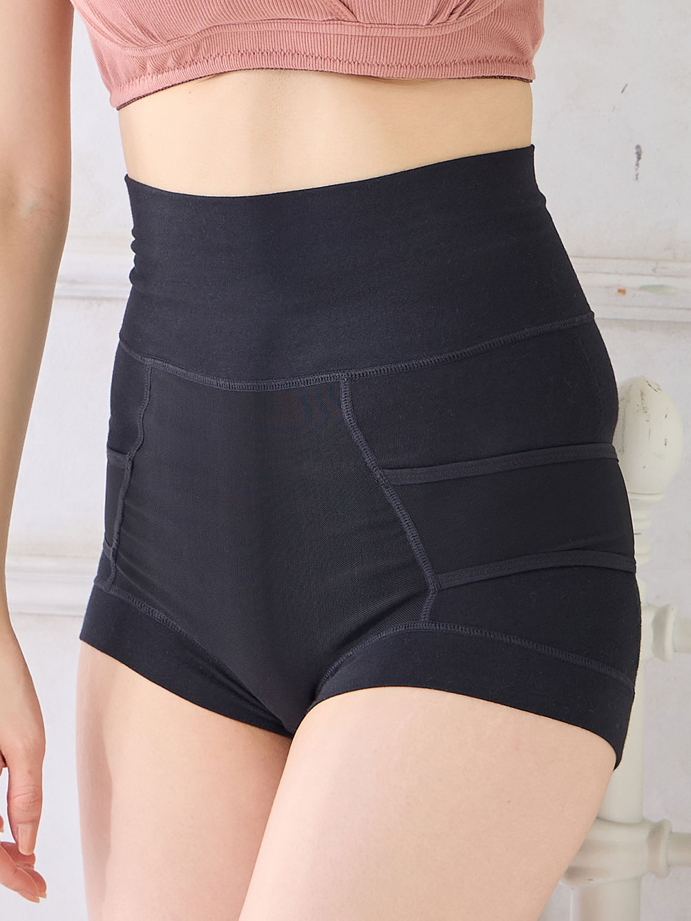 産後 ガードル インナー|犬印本舗 ながーく使える綿リッチ骨盤ガードル|ブラック