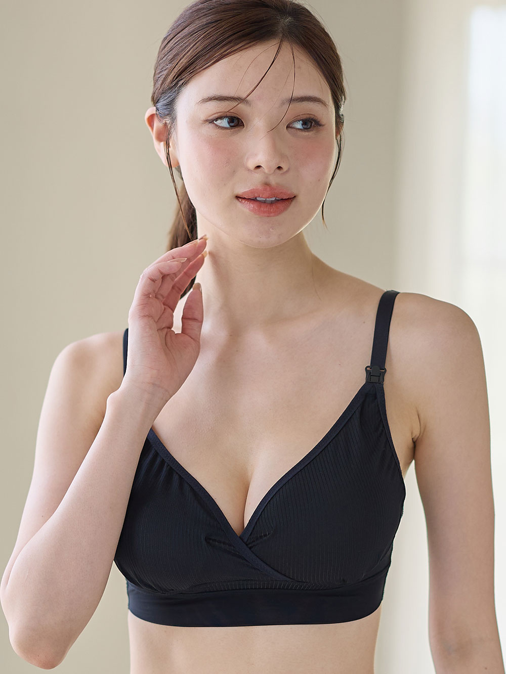 授乳ブラ・マタニティブラ（マタニティインナー・産後用品）|やさしく支える　マタニティ・授乳ブラ|ブラック