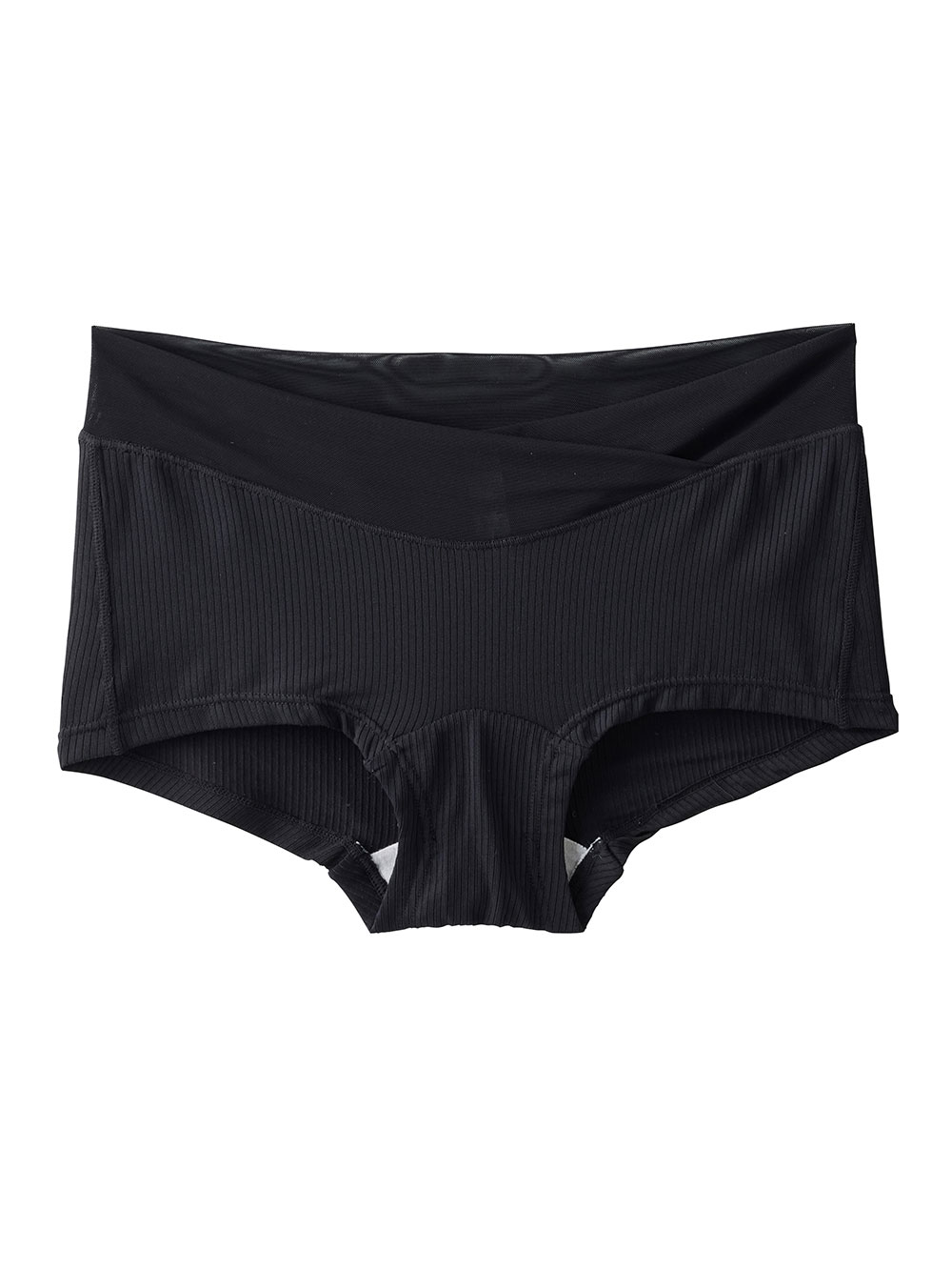 マタニティ ショーツ|お腹らくちん産前産後クロスショーツ【出産後も長く使える】|ブラック