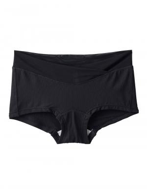 マタニティ ショーツ|お腹らくちん産前産後クロスショーツ【出産後も長く使える】|ブラック