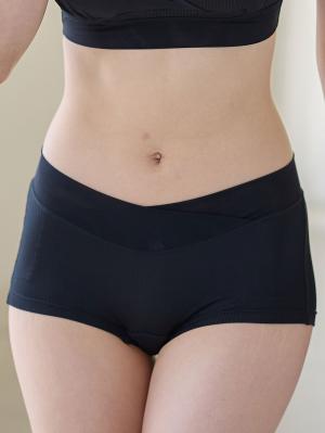 マタニティ ショーツ|お腹らくちん産前産後クロスショーツ【出産後も長く使える】|ブラック