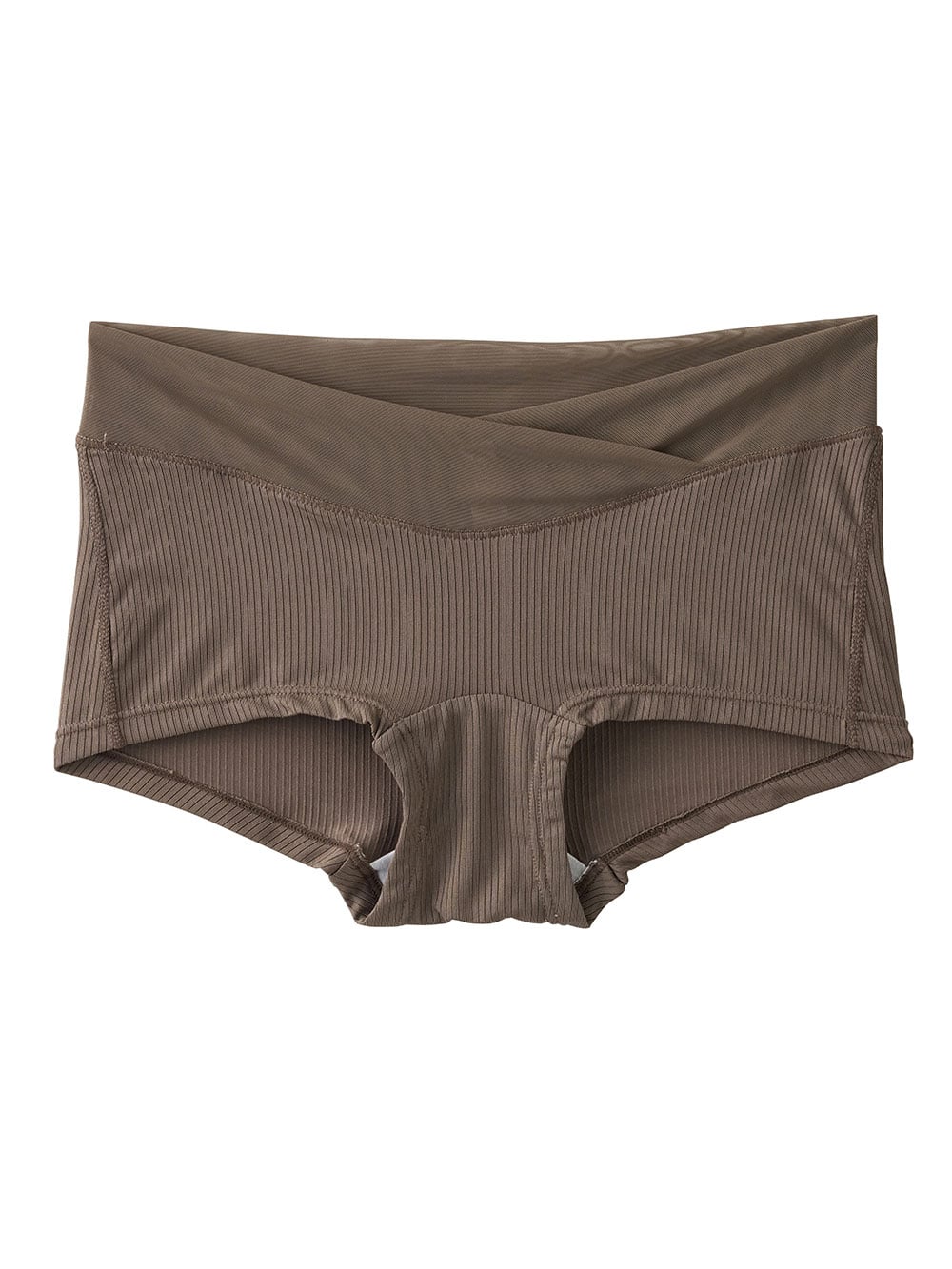 マタニティ ショーツ|お腹らくちん産前産後クロスショーツ【出産後も長く使える】|ブラウン