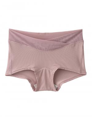 マタニティ ショーツ|お腹らくちん産前産後クロスショーツ【出産後も長く使える】|ピンク