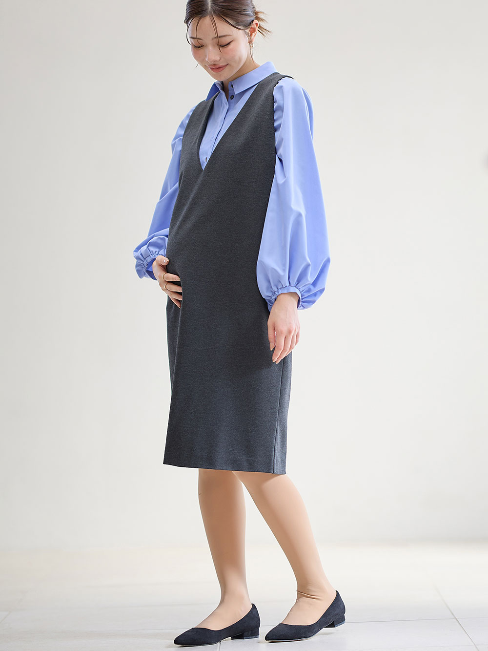 マタニティレッグウェア|Rosemadame（ローズマダム）【80D】素肌見えフェイクマタニティタイツ【出産後も長く使える】|ベージュ