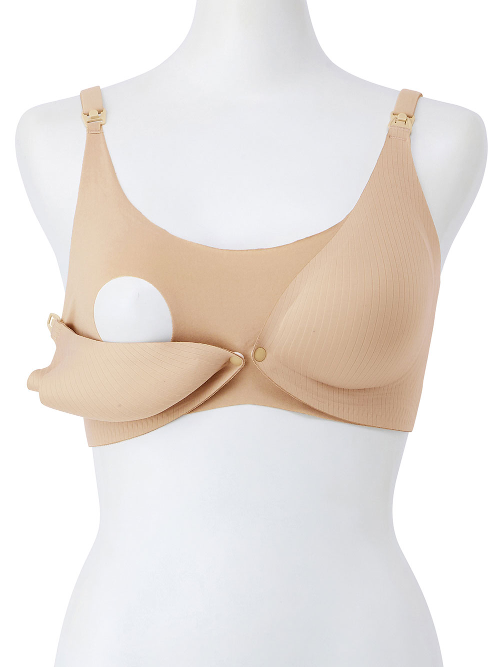 授乳ブラ・マタニティブラ（マタニティインナー・産後用品）|ストレスフリー　前開きシームレスカップ授乳ブラ　脇高　垂れ防止 ｜ マタニティ・授乳ブラ脇高