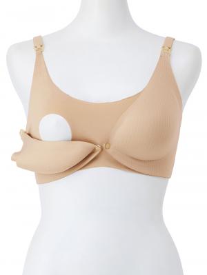 授乳ブラ・マタニティブラ（マタニティインナー・産後用品）|ストレスフリー　前開きシームレスカップ授乳ブラ　脇高　垂れ防止 ｜ マタニティ・授乳ブラ脇高