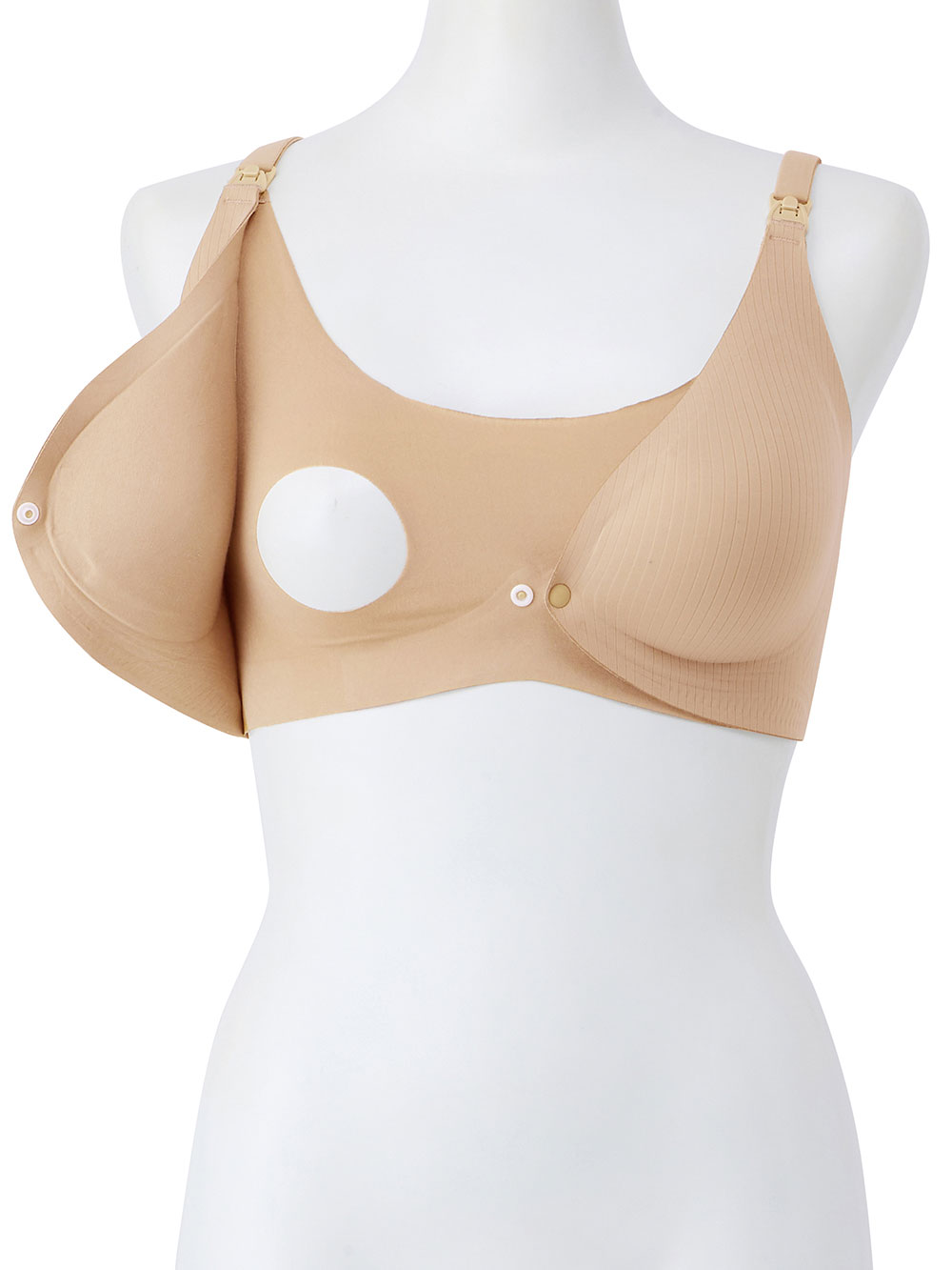 授乳ブラ・マタニティブラ（マタニティインナー・産後用品）|ストレスフリー　前開きシームレスカップ授乳ブラ　脇高　垂れ防止 ｜ マタニティ・授乳ブラ脇高