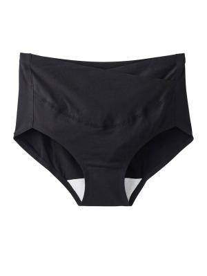 マタニティ ショーツ|ストレスフリー産前産後クロスショーツ【出産後も長く使える】|ブラック