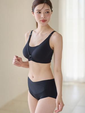 マタニティ ショーツ|ストレスフリー産前産後クロスショーツ【出産後も長く使える】|ブラック