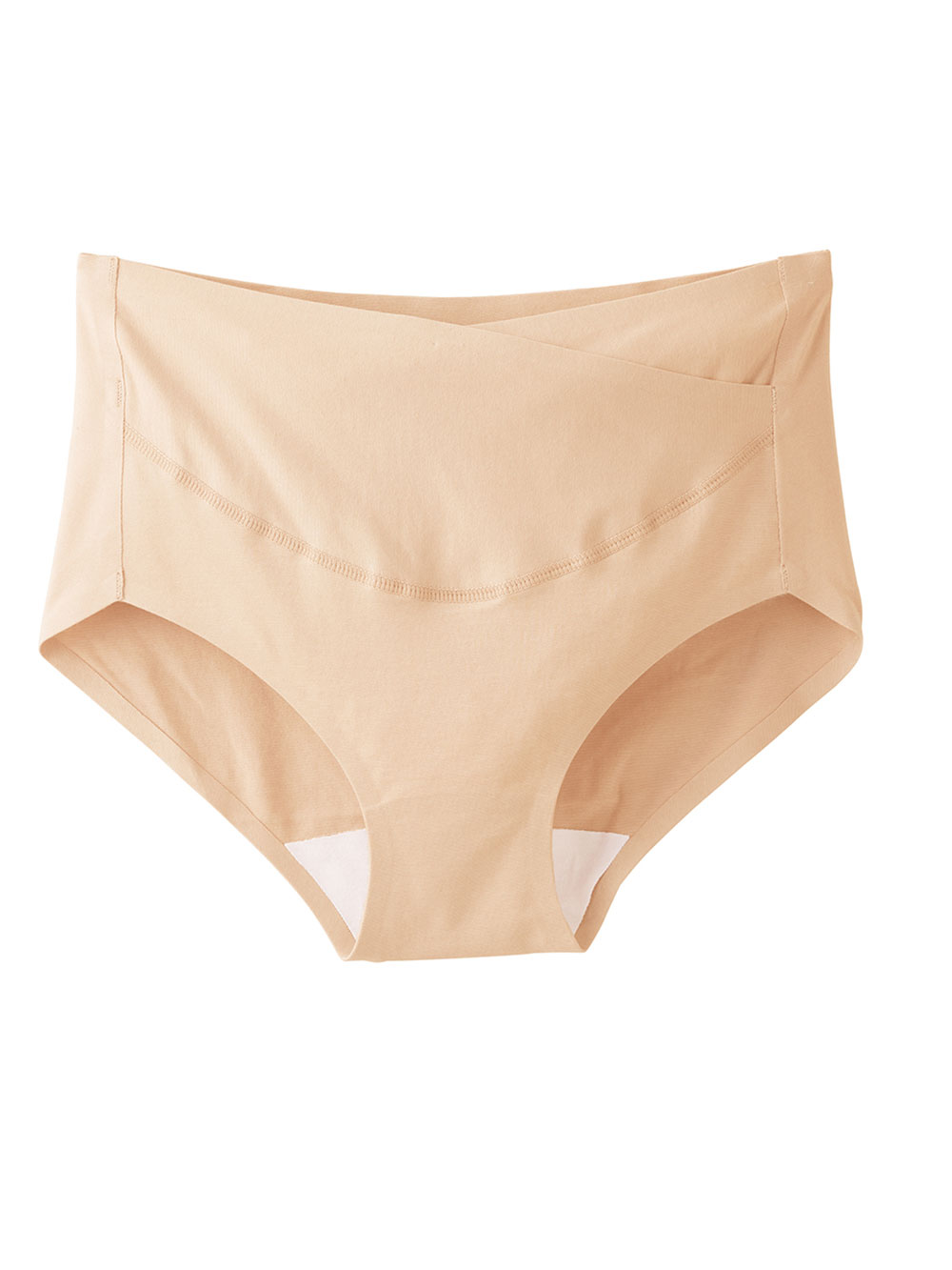 マタニティ ショーツ|ストレスフリー産前産後クロスショーツ【出産後も長く使える】|ベージュ