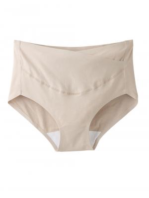 マタニティ ショーツ|ストレスフリー産前産後クロスショーツ【出産後も長く使える】|グレージュ