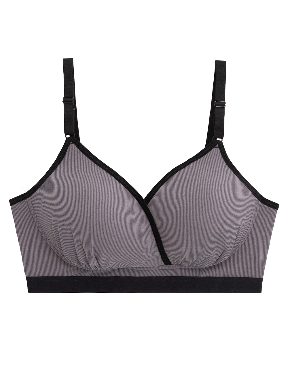 授乳ブラ・マタニティブラ（マタニティインナー・産後用品）|Rosemadame（ローズマダム）抗菌防臭加工バイカラー授乳ブラ|チャコール