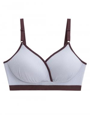 授乳ブラ・マタニティブラ（マタニティインナー・産後用品）|Rosemadame（ローズマダム）抗菌防臭加工バイカラー授乳ブラ|サックス