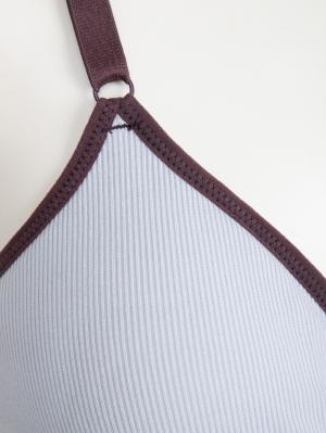 授乳ブラ・マタニティブラ（マタニティインナー・産後用品）|Rosemadame（ローズマダム）抗菌防臭加工バイカラー授乳ブラ|サックス