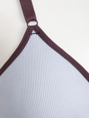 マタニティ 授乳 キャミソール|Rosemadame（ローズマダム）抗菌防臭加工バイカラー授乳キャミソール|サックス