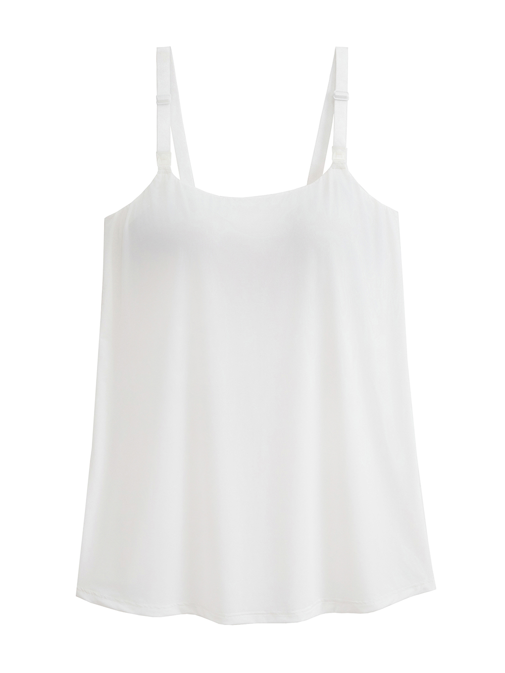 マタニティ 授乳 キャミソール|助産院監修　ママとつくったふんわり授乳ブラキャミ　〈接触冷感・吸汗速乾　アンダーらくらくタイプ〉|オフ(Uネック)