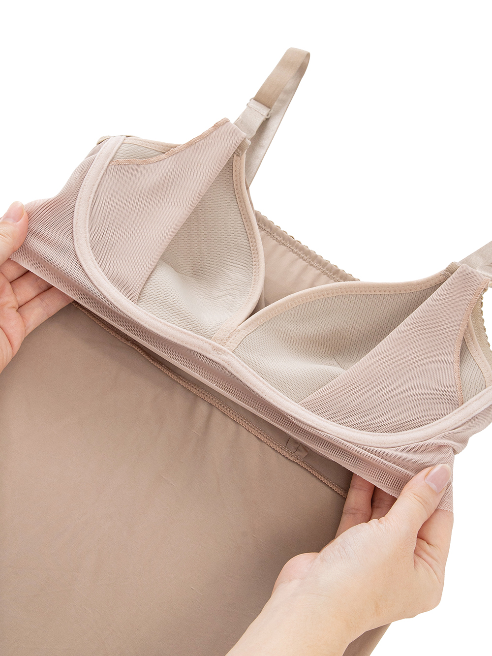 マタニティ 授乳 キャミソール|助産院監修　ママとつくったふんわり授乳ブラキャミ　〈接触冷感・吸汗速乾　アンダーらくらくタイプ〉