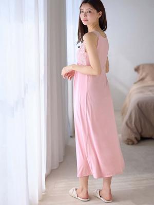 マタニティ 授乳 キャミソール|ナイトブラ機能付　ルームウェアにもなる授乳キャミソール|ピンク