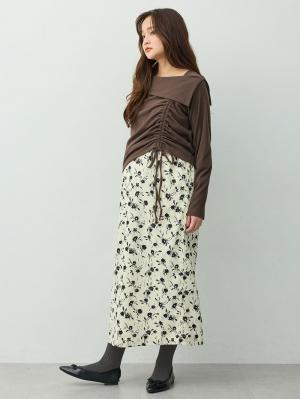 マタニティレッグウェア|Rosemadame（ローズマダム）リブタイツ【出産後も長く使える】|チャコール