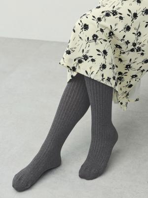 マタニティレッグウェア|Rosemadame（ローズマダム）リブタイツ【出産後も長く使える】|チャコール