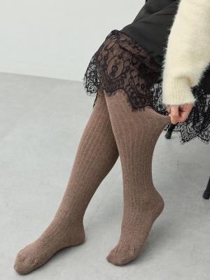マタニティレッグウェア|Rosemadame（ローズマダム）リブタイツ【出産後も長く使える】|モカ