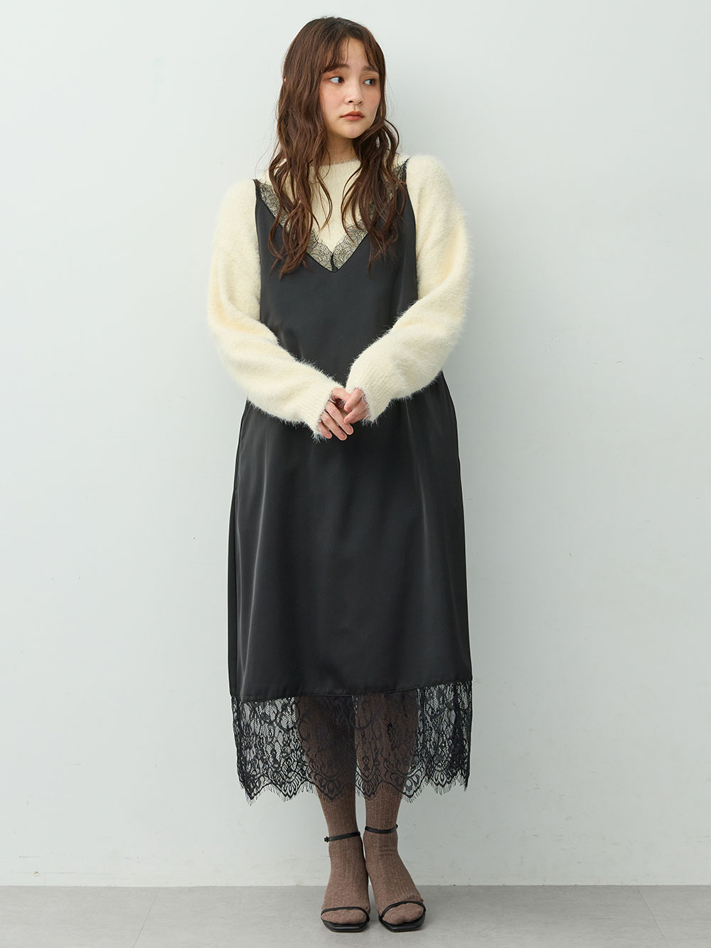 マタニティレッグウェア|Rosemadame（ローズマダム）リブタイツ【出産後も長く使える】|モカ