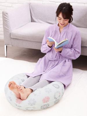 抱き枕・授乳クッション|【日本製】モスリンガーゼ マルチクッション 抱き枕 授乳クッション|リースフラワーピンク