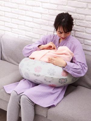抱き枕・授乳クッション|【日本製】モスリンガーゼ マルチクッション 抱き枕 授乳クッション|リースフラワーピンク
