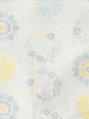 抱き枕・授乳クッション|【日本製】モスリンガーゼ マルチクッション 洗い替えカバー|リースフラワーイエロー